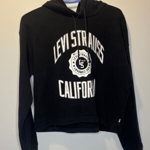 Levi's Black Graphic Women's Hoodie cropped size small